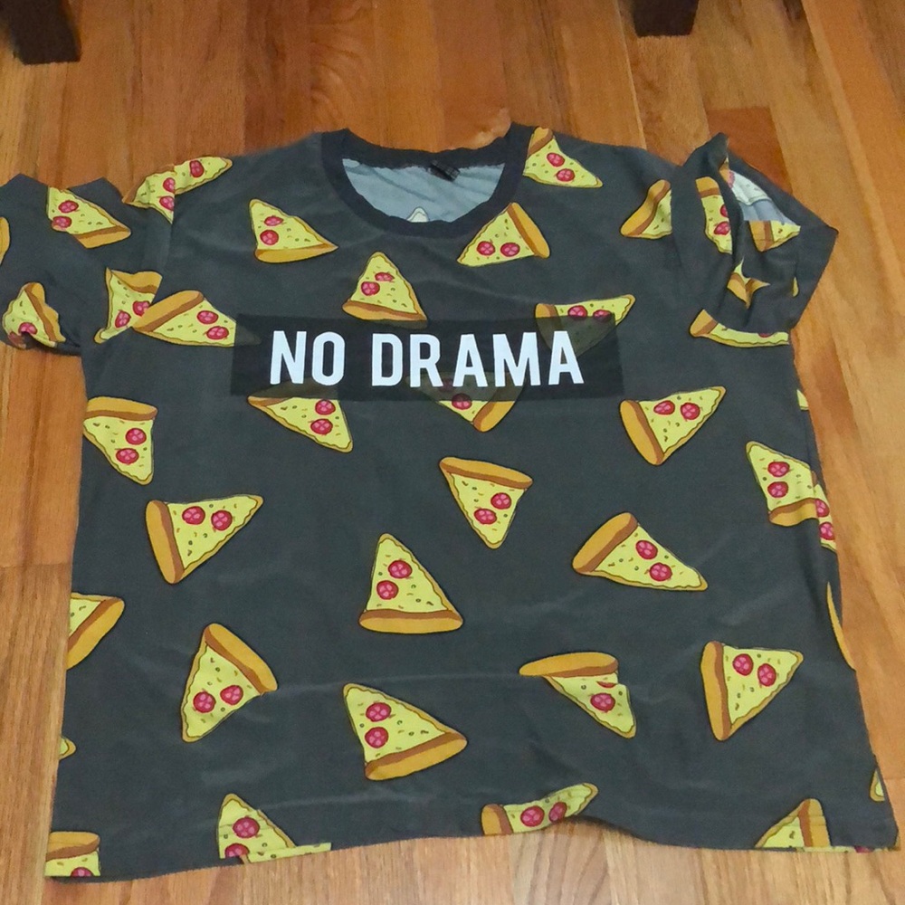 NO DRAMA pizza shirt